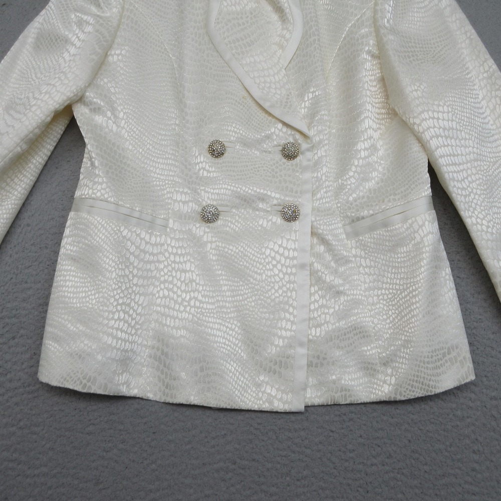 Lord &Taylor Jacquard Skirt Suit Women 14 Ivory Quiet Luxury Formal Classic Glam - Picture 6 of 16